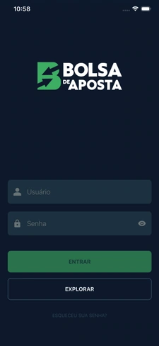 Acesso ao aplicativo Bolsa de Aposta