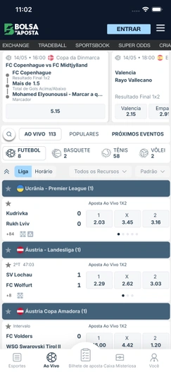 Apostas esportivas ao vivo no aplicativo