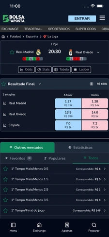 Negociação de resultados na exchange pelo celular